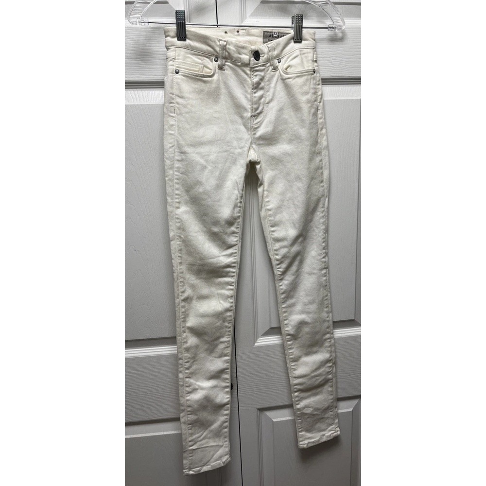 All Saints Grace Skinny Jeans Women's White Ivory Denim Cotton Size 24
